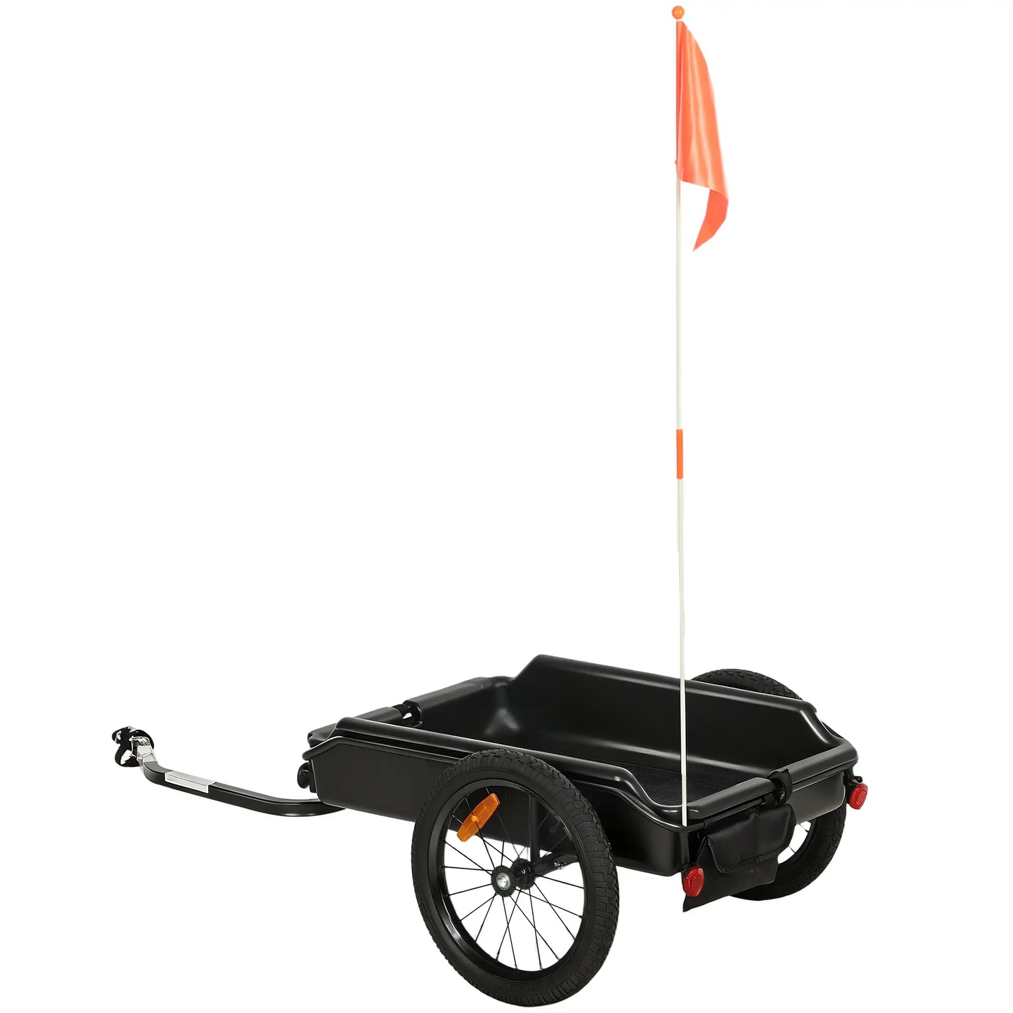 Bike Cargo Trailer, 16" Wheels, Quick Release, Cargo Net, Red Flag, Red Bike Cargo Trailers Black at Gallery Canada