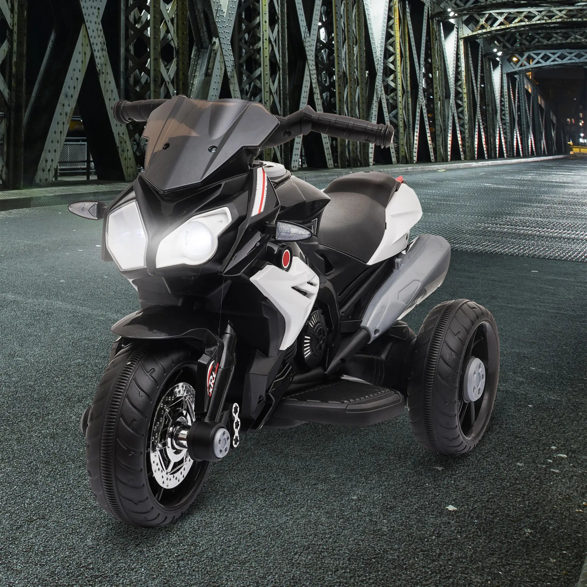 Kids Electric Motorcycle Ride-On Toy, 3 Wheels, Music, Horn, Lights, Black Electric Motorcycles at Gallery Canada