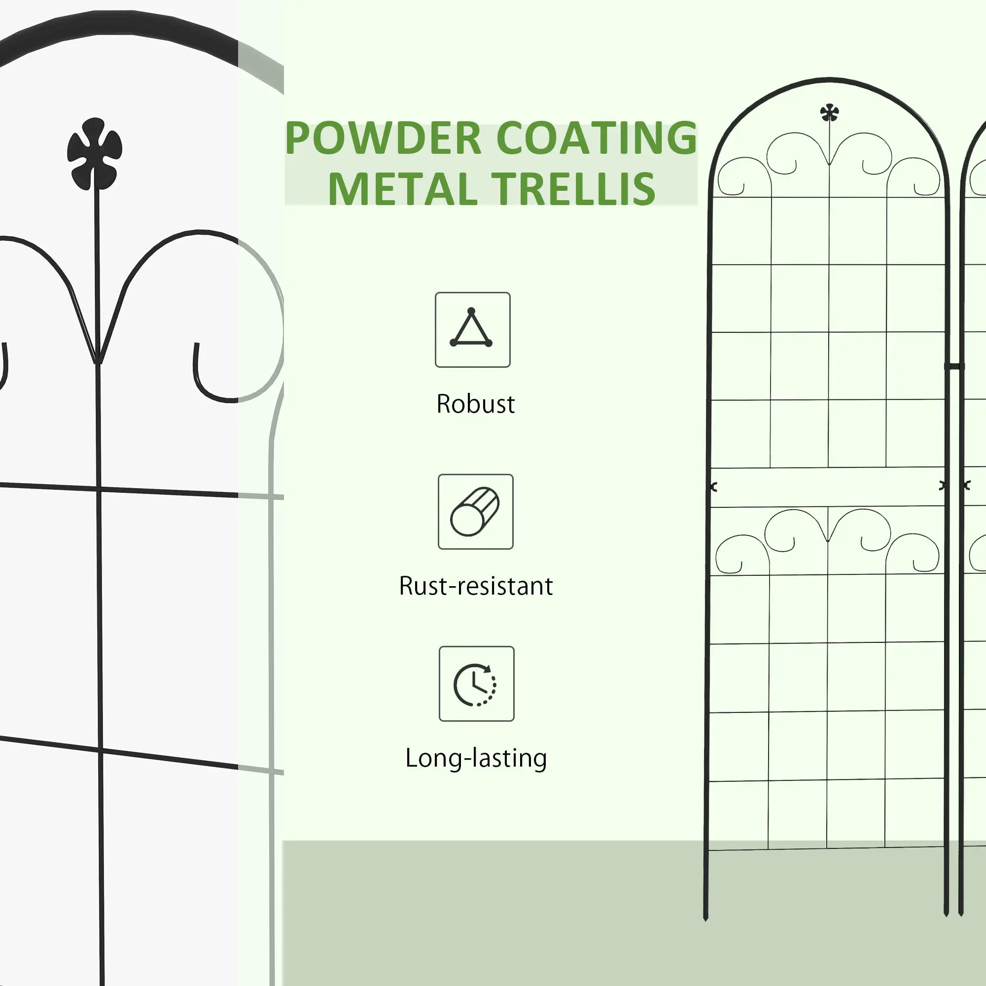 2 Pcs Metal Garden Trellis, Outdoor Plant Support, Patio Lawn Backyard Plant Stands at Gallery Canada