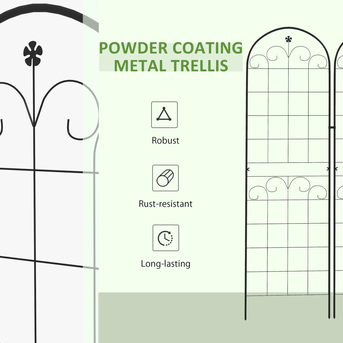2 Pcs Metal Garden Trellis, Outdoor Plant Support, Patio Lawn Backyard Plant Stands at Gallery Canada