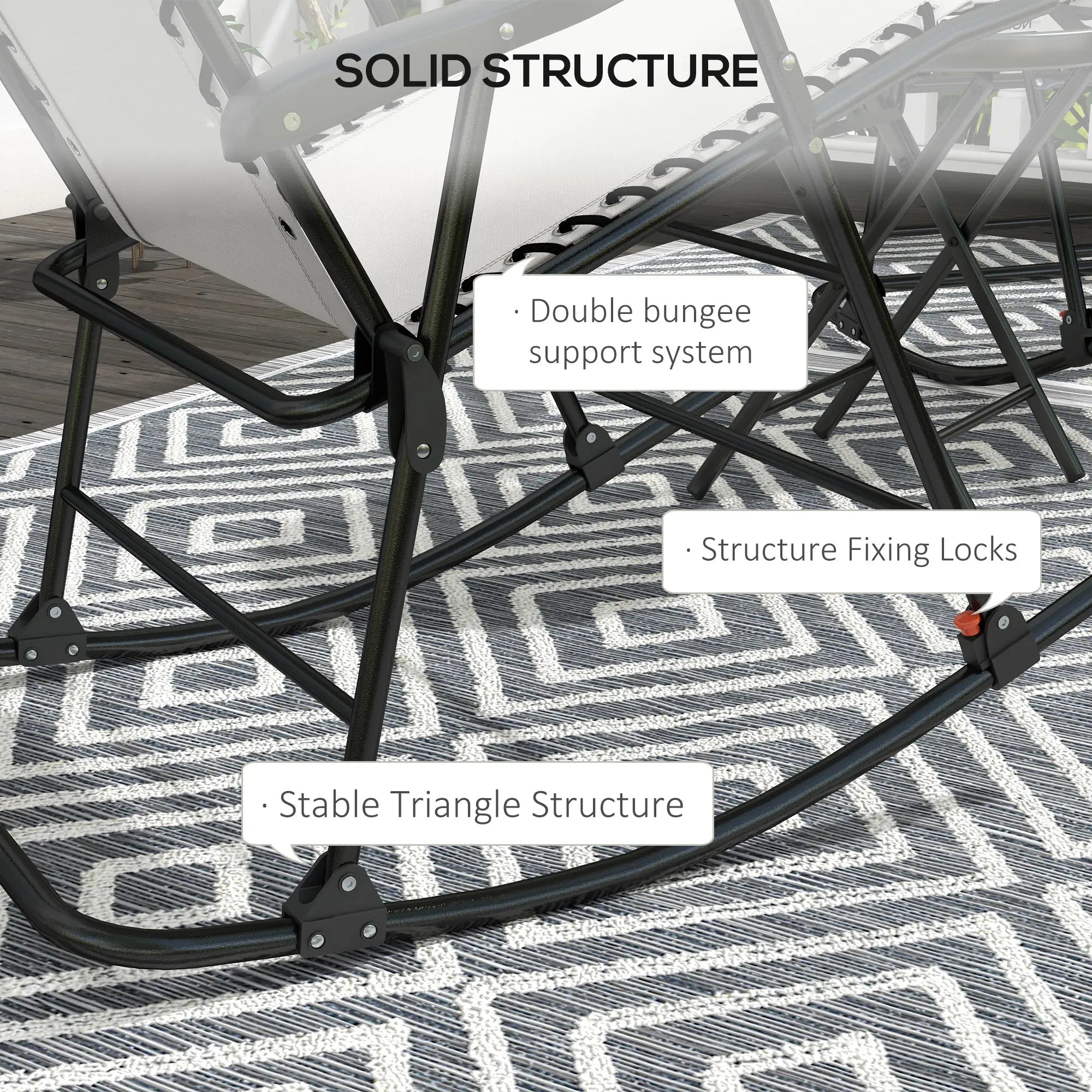 2pc Foldable Rocking Chair Set, Breathable Mesh Seat, Cream Outdoor Rocking Chairs at Gallery Canada