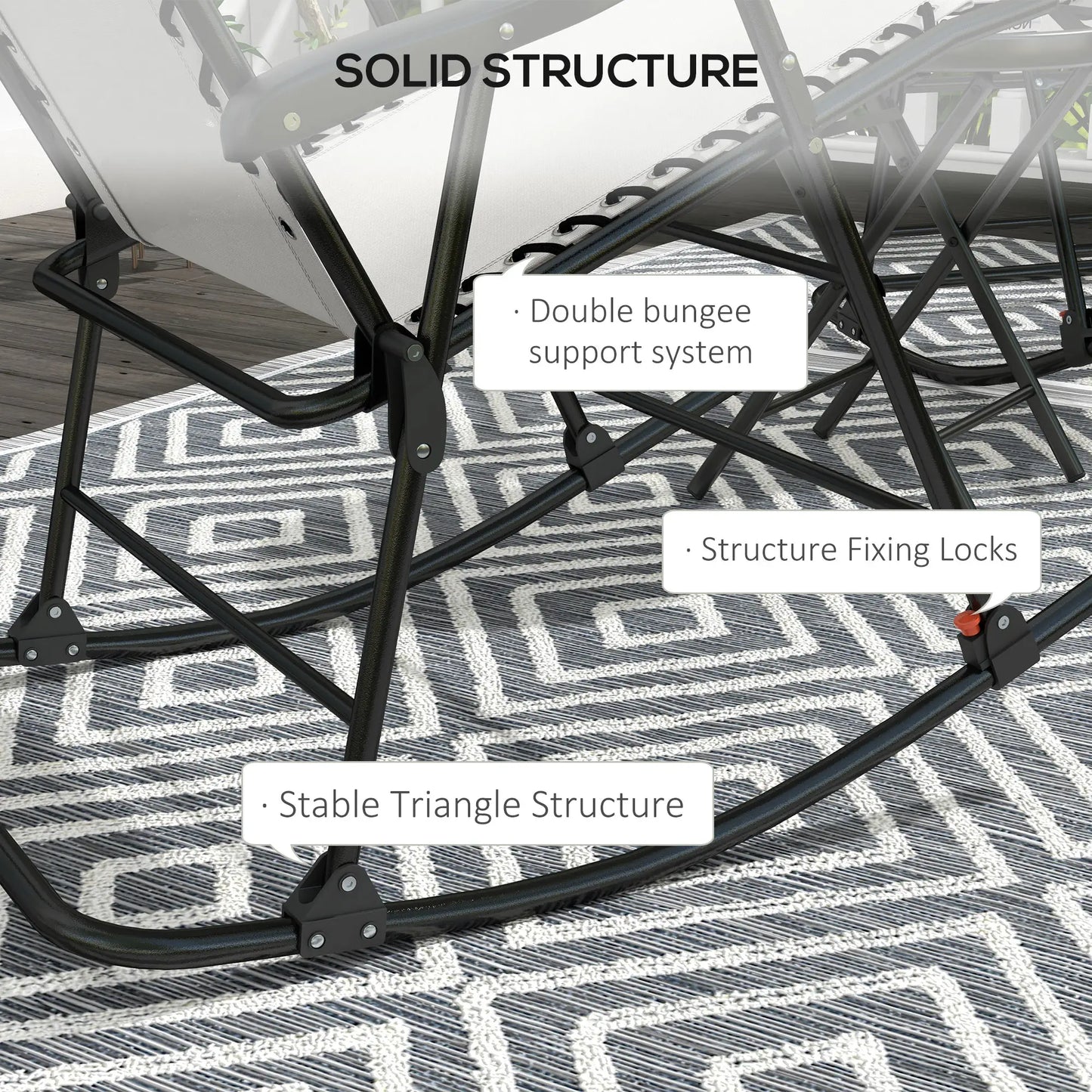 2pc Foldable Rocking Chair Set, Breathable Mesh Seat, Cream Outdoor Rocking Chairs at Gallery Canada