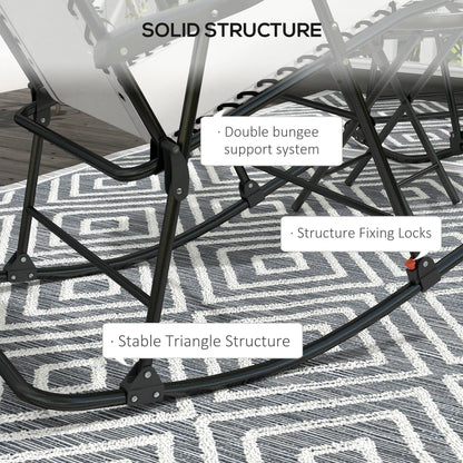 2pc Foldable Rocking Chair Set, Breathable Mesh Seat, Cream Outdoor Rocking Chairs at Gallery Canada