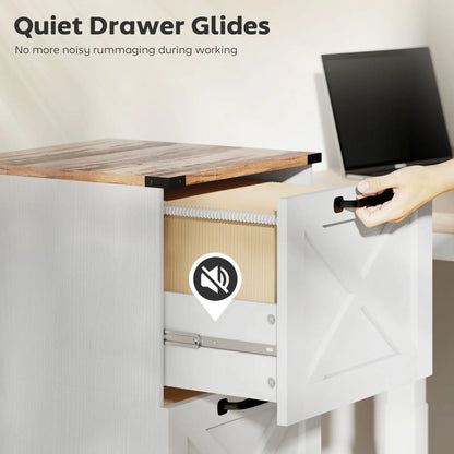 3 Drawer File Cabinet, Vertical Farmhouse, Fits Letter/A4, White Office Cabinets & Cupboards at Gallery Canada