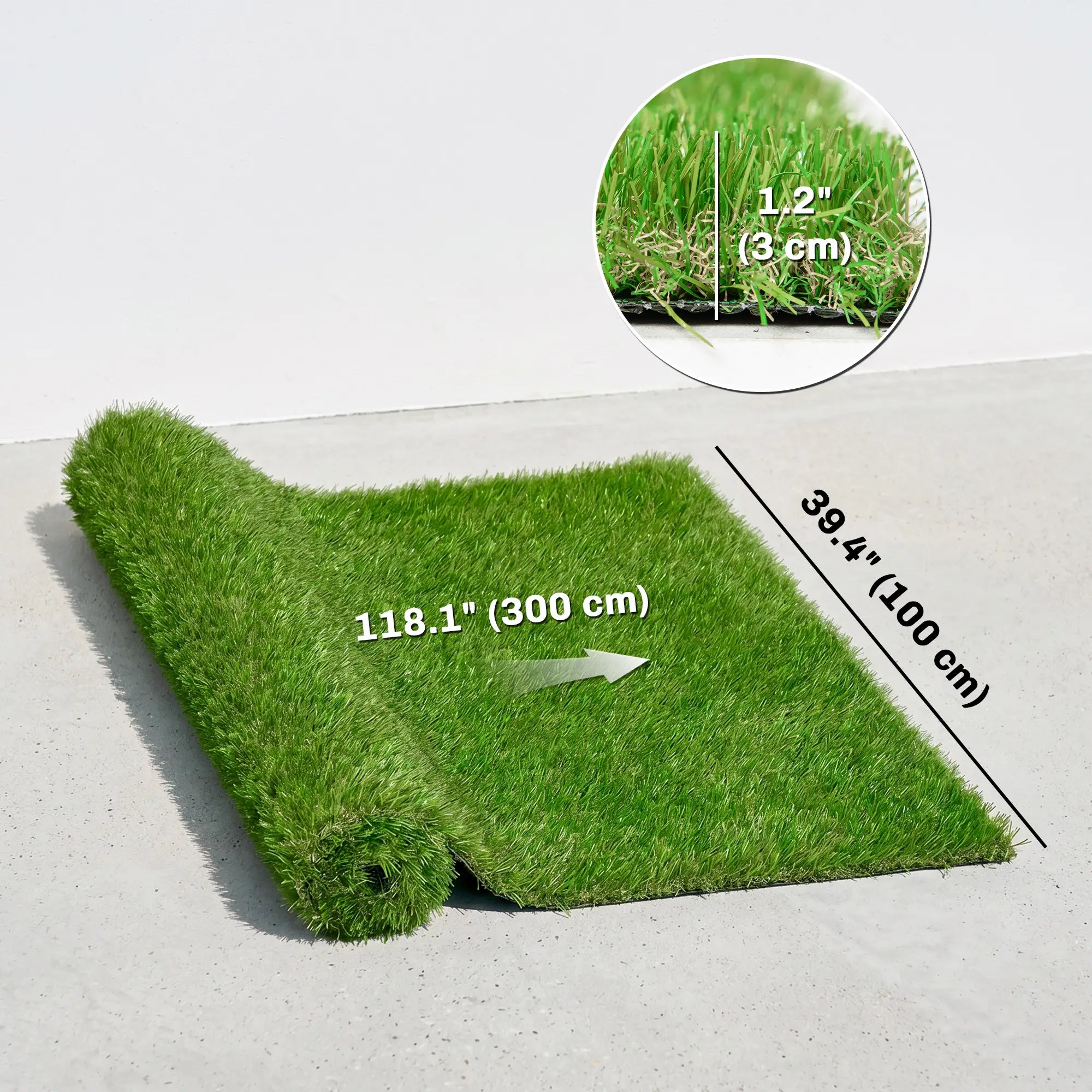 Artificial Grass 10' x 3', UV Protection, Drain Holes, Green Garden Decor at Gallery Canada
