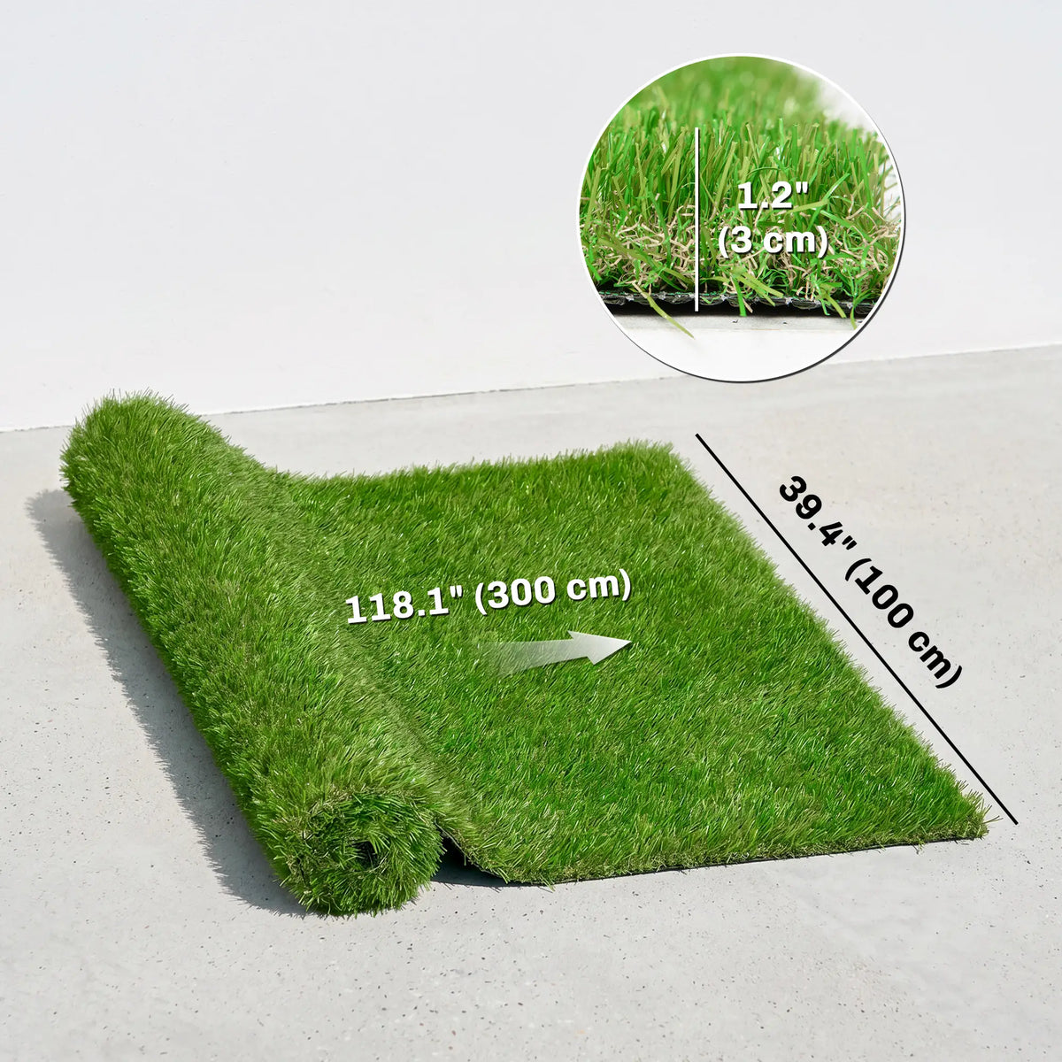 Artificial Grass 10' x 3', UV Protection, Drain Holes, Green Garden Decor at Gallery Canada
