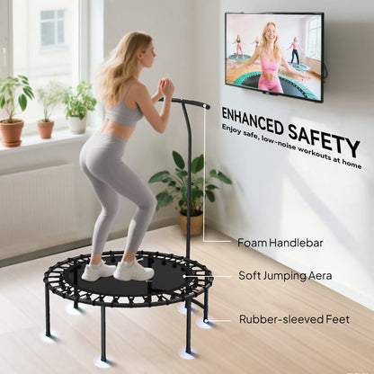 40" Foldable Rebounder Trampoline, Quiet Bungee, Black Trampolines at Gallery Canada