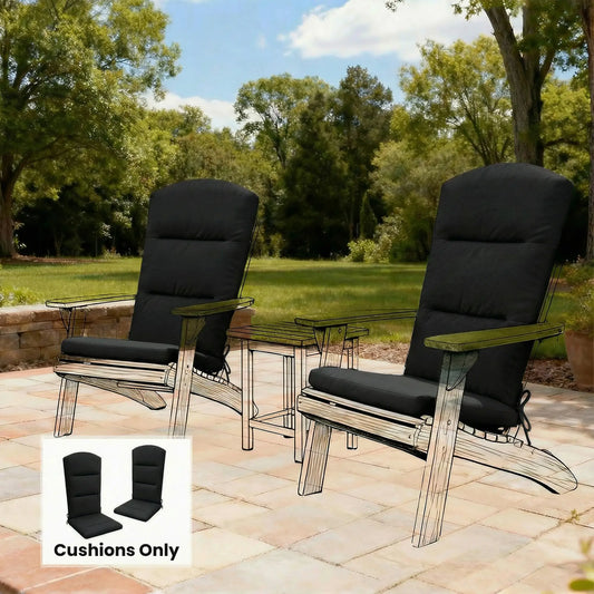 Patio Chair Cushion For Adirondack Chairs, Black Patio Chair Cushions Black at Gallery Canada