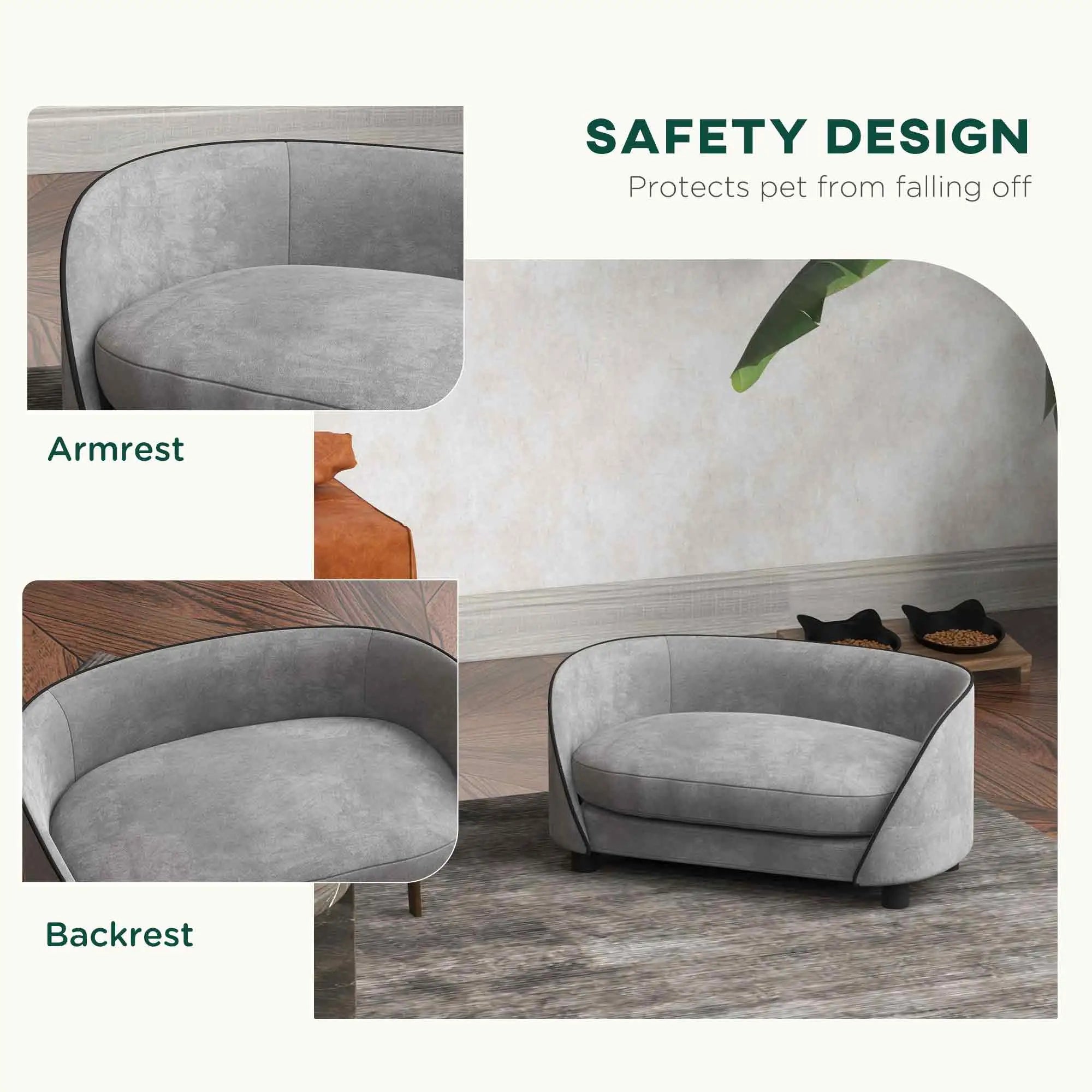 Pet Sofa Dog Couch, Small to Medium, Soft Cushion, Washable Cover, Grey Dog Sofas at Gallery Canada