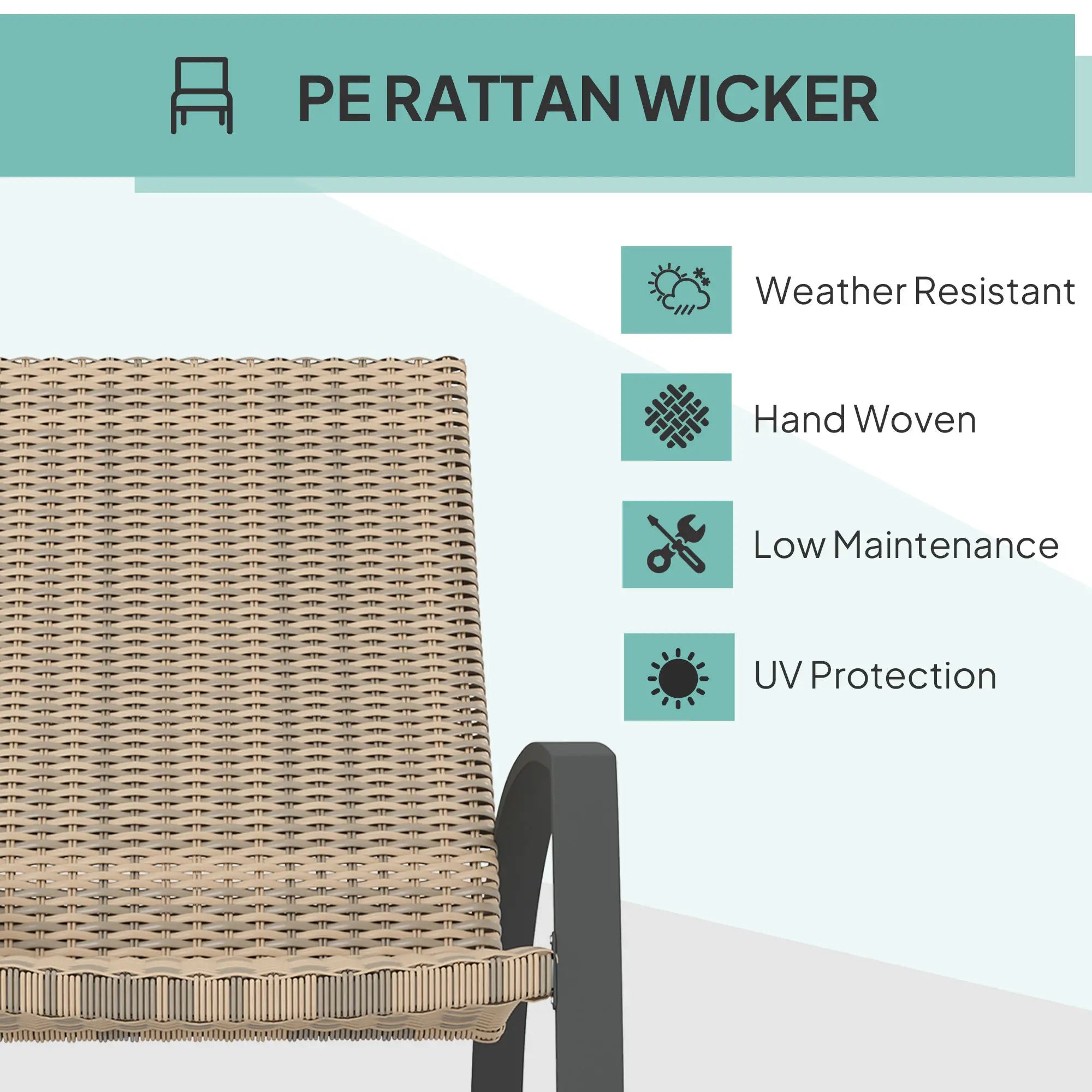 2 Wicker Patio Rocking Chairs, Rattan Outdoor Set, Khaki Outdoor Rocking Chairs at Gallery Canada