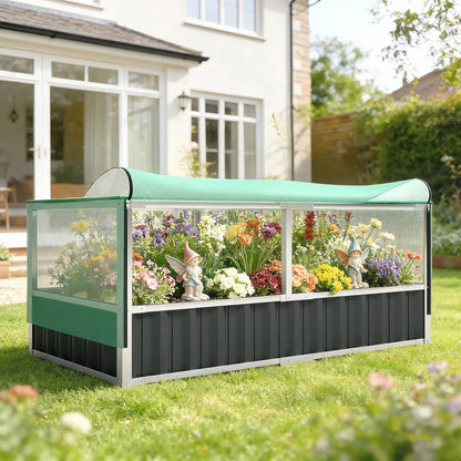 Steel Raised Garden Bed, 5.7 x 3 x 2.3ft, With Cover And Gloves, Dark Grey Galvanized Planter Boxes at Gallery Canada