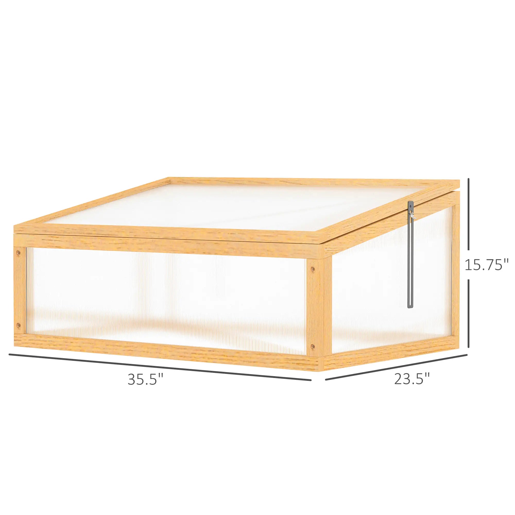 Portable Wooden Cold Frame Greenhouse, Openable Top, 35.5