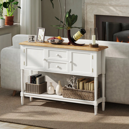 Vintage Console Table With 2 Drawers, White Console Tables at Gallery Canada
