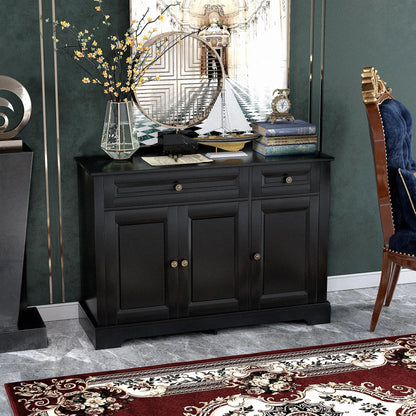 Modern Sideboard Cabinet, 2 Drawers, Adjustable Shelves, Black Bar Cabinets at Gallery Canada