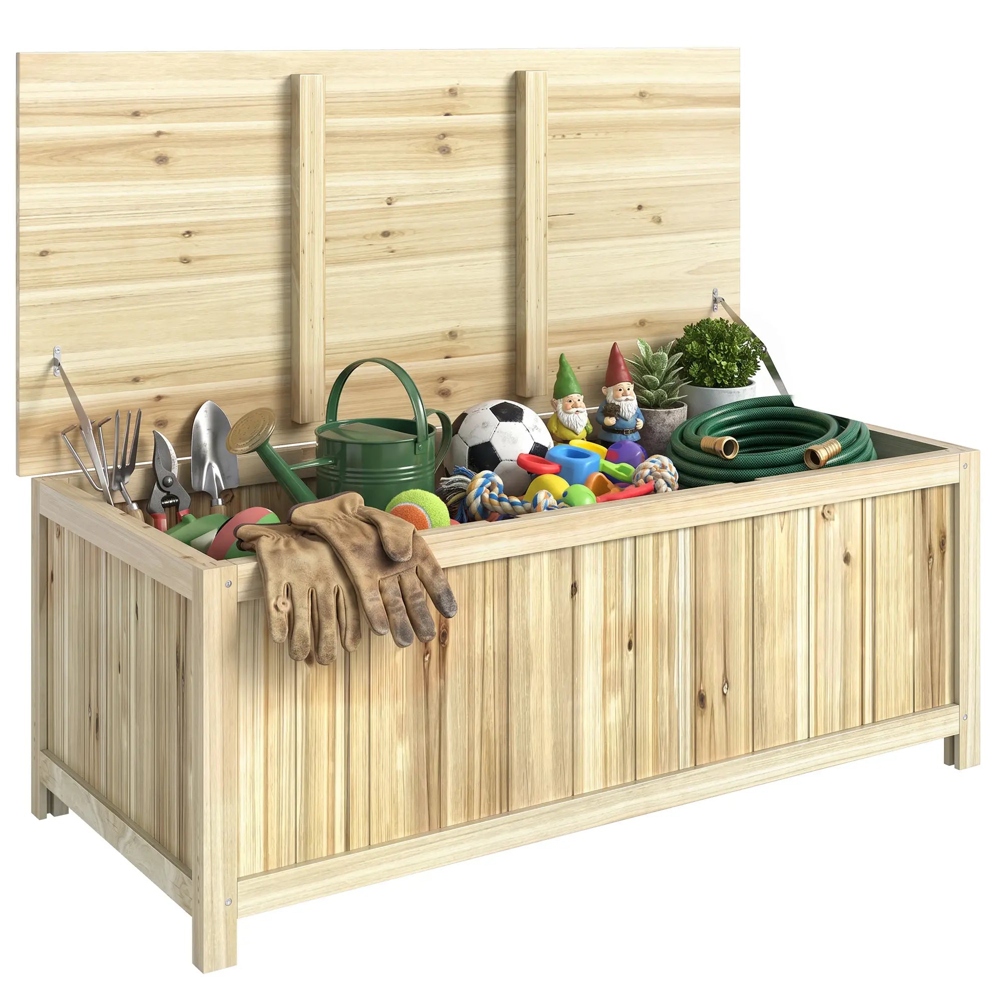 45 Gallon Wooden Storage Box, Patio Deck Box Bench, Natural Patio Storage Boxes at Gallery Canada