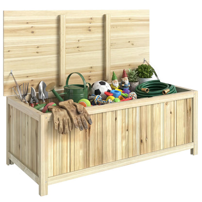 45 Gallon Wooden Storage Box, Patio Deck Box Bench, Natural Patio Storage Boxes at Gallery Canada