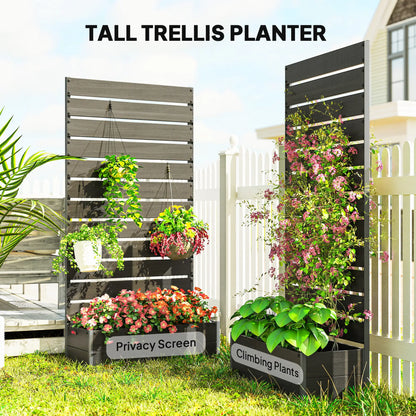 Trellis Planter for Climbing Plants, Raised Garden Bed, Outdoor, Black Raised Garden Beds at Gallery Canada