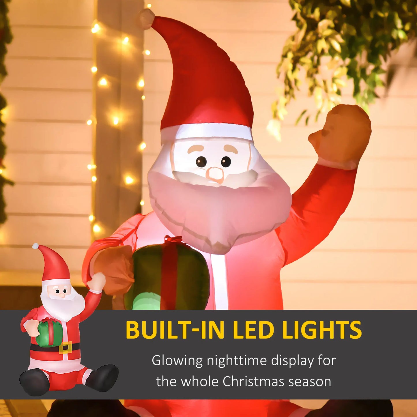 3.9ft Christmas Inflatable Santa Claus, Gift Box Christmas Inflatables at Gallery Canada