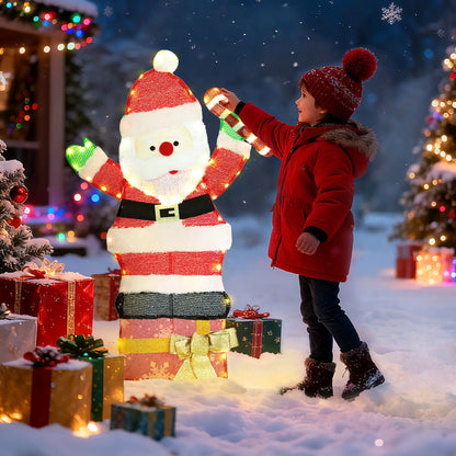 3ft Lighted Santa Claus, 97 LEDs, Stakes, Zip Ties, IP44 Waterproof Christmas Decorations at Gallery Canada