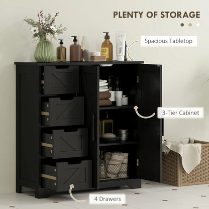 Farmhouse Bathroom Floor Cabinet, Adjustable Shelf, Black Bathroom Cabinets at Gallery Canada