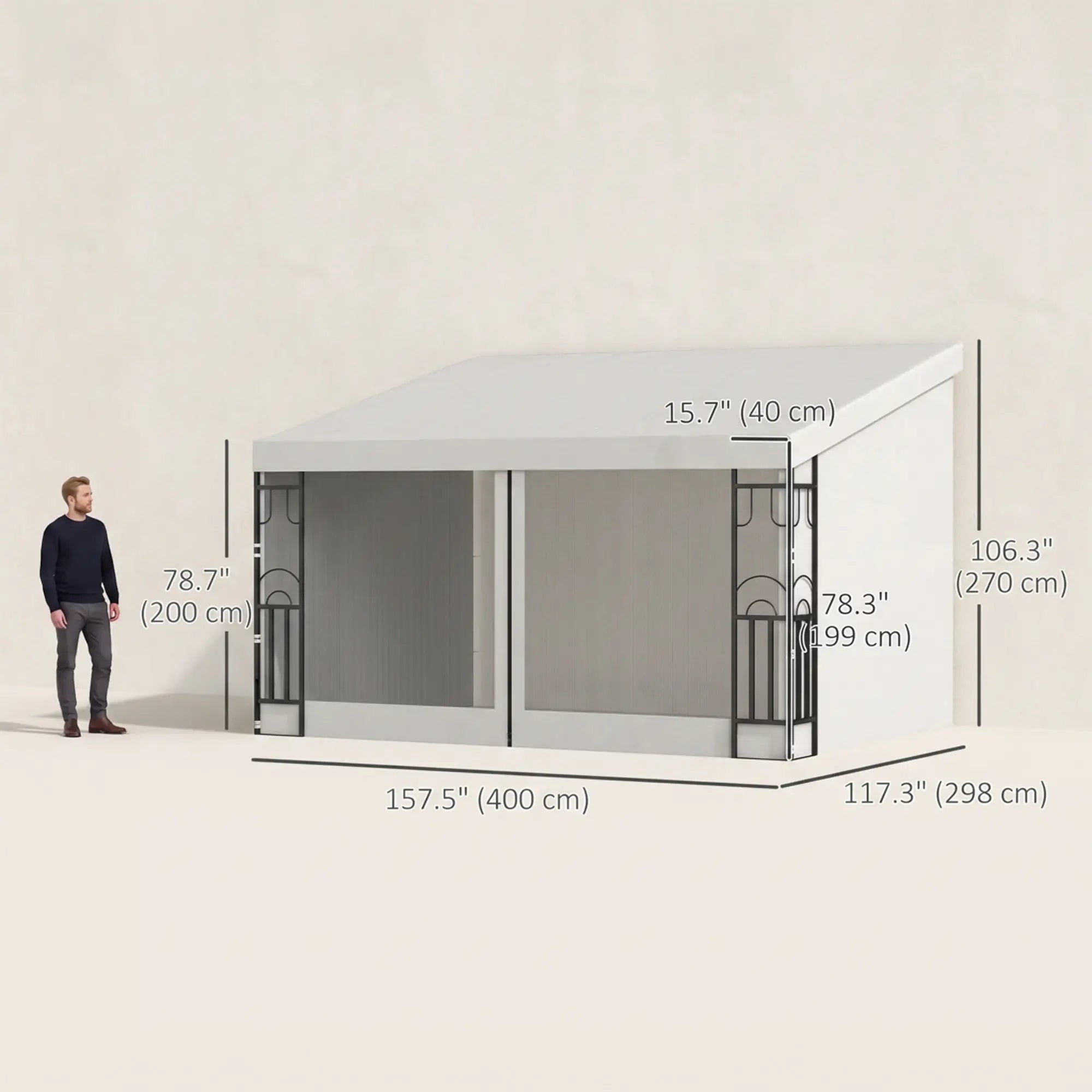 10' x 13' Outdoor Pergola, UV Resistant, with Curtains, Beige Pergolas at Gallery Canada