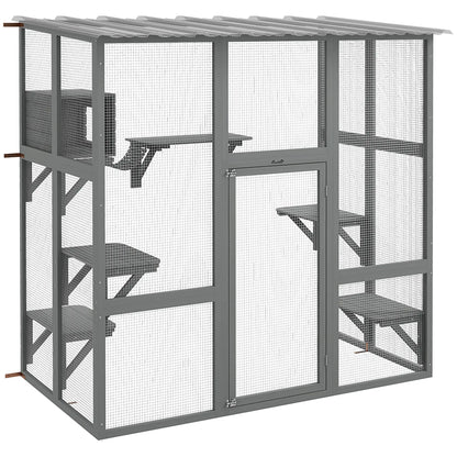 Outdoor Cat Enclosure, Window Box, Weatherproof Roof, Grey Outdoor Cat Enclosures at Gallery Canada