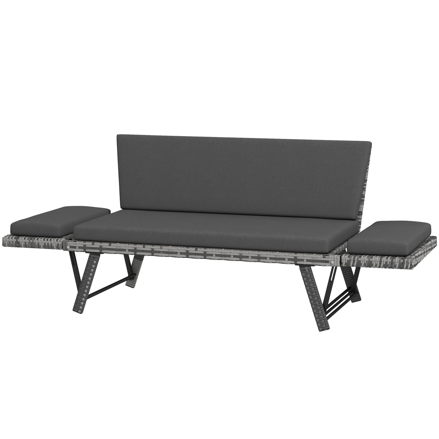 Convertible Wicker Loveseat, Grey Patio Chaise Lounge, Grey Patio Furniture Sets Light Grey at Gallery Canada
