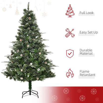 6FT Artificial Christmas Snow Pine Tree, Pinecone Decor, Green Artificial Christmas Trees at Gallery Canada