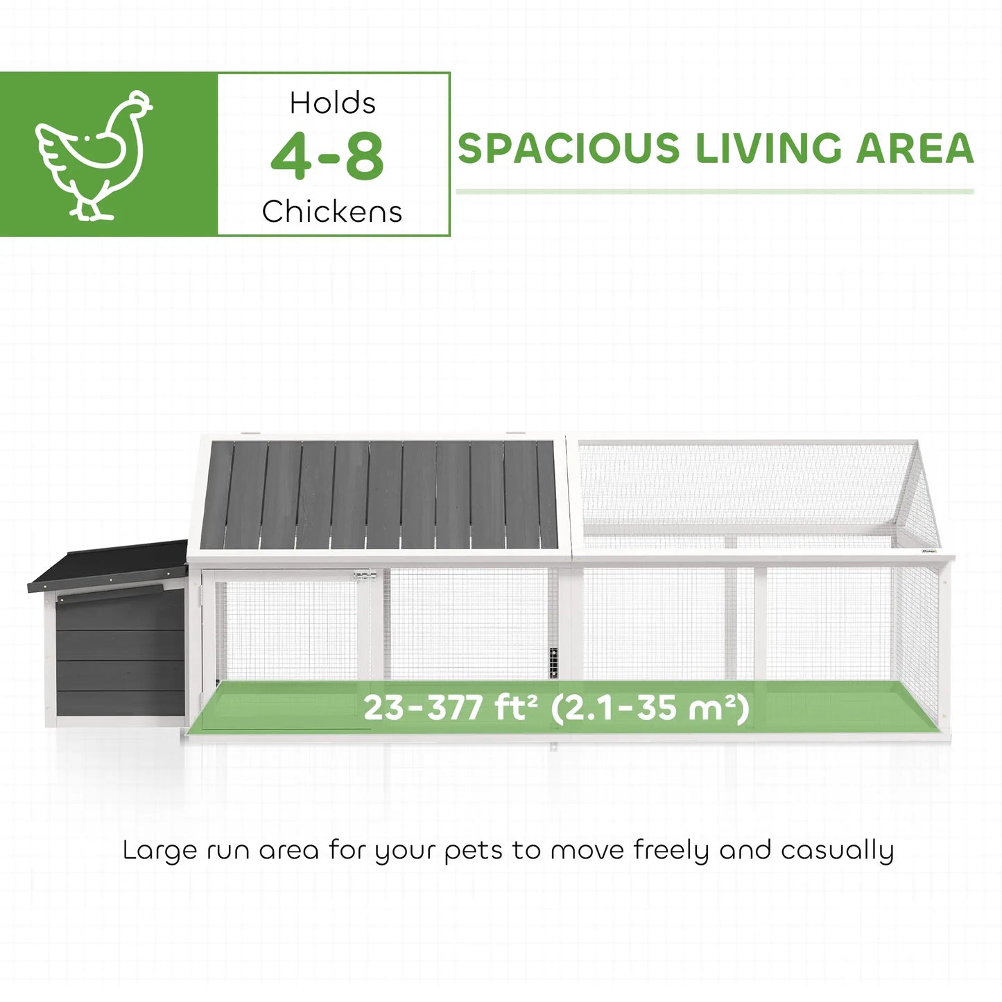 95"L Chicken Coop With Nesting Box, Wooden Roof, Side Door, For 4-8 Chickens Chicken Coops at Gallery Canada