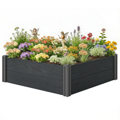 Vinyl Raised Garden Bed Kit, 3 x 3 x 1ft, Elevated Planter Box Wooden Planter Boxes at Gallery Canada