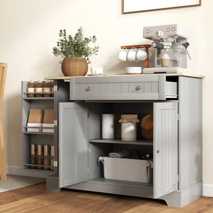 Modern Sideboard Cabinet, 41" Kitchen Buffet, Grey Bar Cabinets at Gallery Canada
