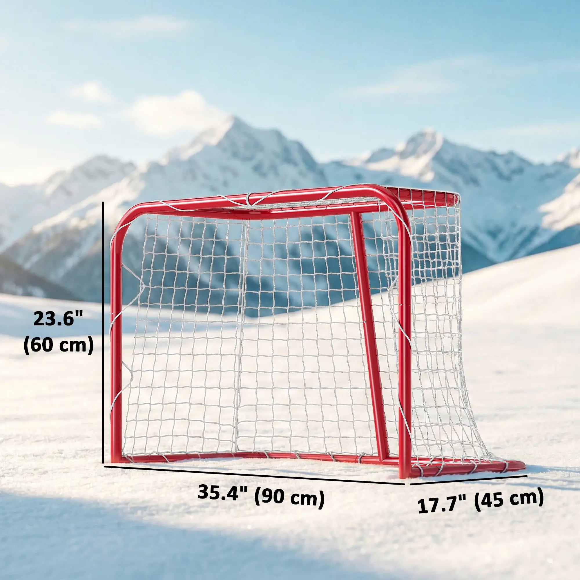 Mini Hockey Goal, 3' x 2', Metal Frame, Lightweight Portable Team Sports Equipment at Gallery Canada