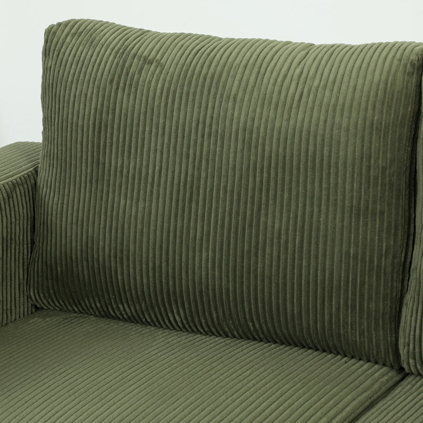 3 Seater Corduroy Sofa, Deep Seat Spring Cushion, Green 3-Seater Sofas at Gallery Canada