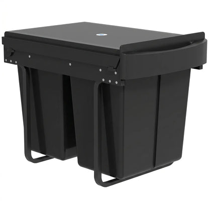 Under Cabinet Pull Out Trash Can, 10.6 Gallon (40L), Black Kitchen Trash Cans Black at Gallery Canada