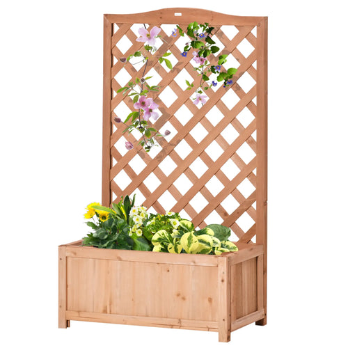 Wood Planter with Trellis, Raised Garden Bed, 28