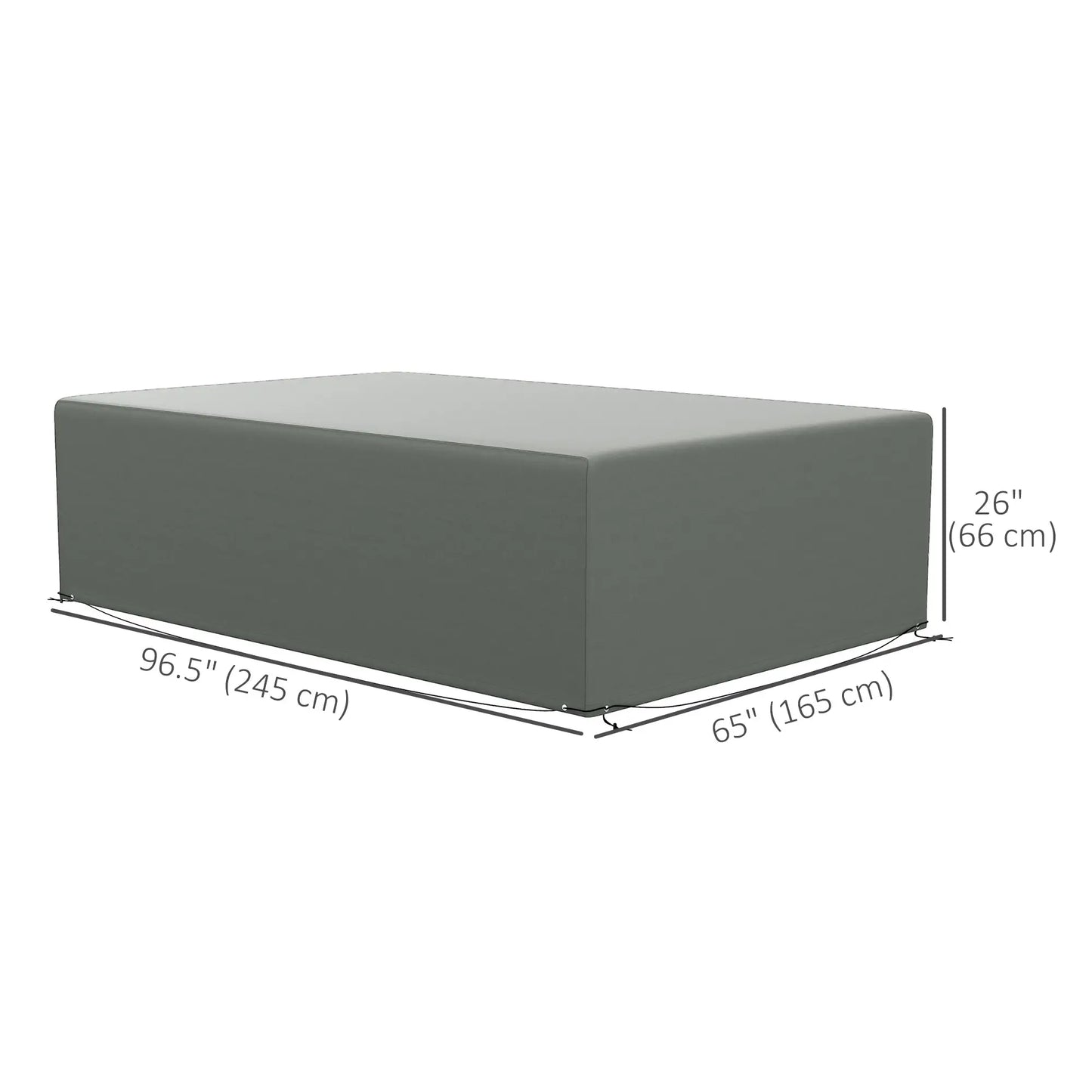 Waterproof Outdoor Sectional Sofa Cover, 97" x 65" x 26", Dark Grey Patio Furniture Covers at Gallery Canada
