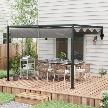 10' x 7' Metal Pergola, Retractable Roof For Grill Garden Patio Deck Pergolas at Gallery Canada
