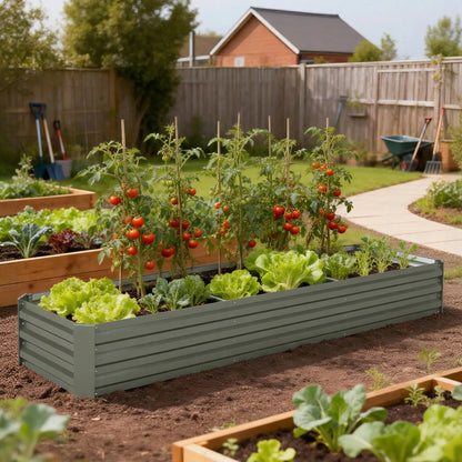 8'x2'x1' Galvanized Raised Bed, Large Elevated Planter Box, Galvanized Galvanized Planter Boxes at Gallery Canada