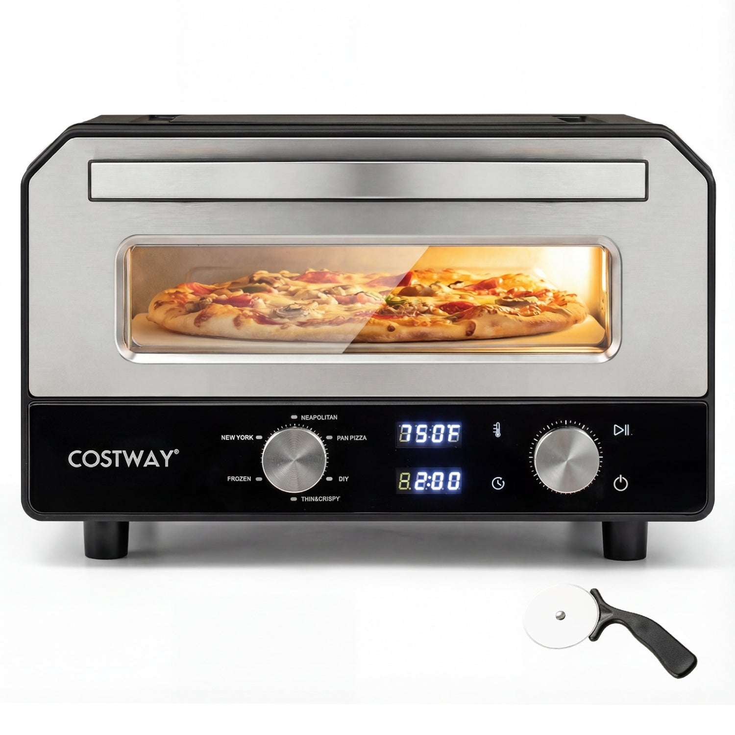 Indoor Electric Pizza Oven Countertop Pizza Oven for 12 Inch Pizzas, Black Toaster Ovens at Gallery Canada