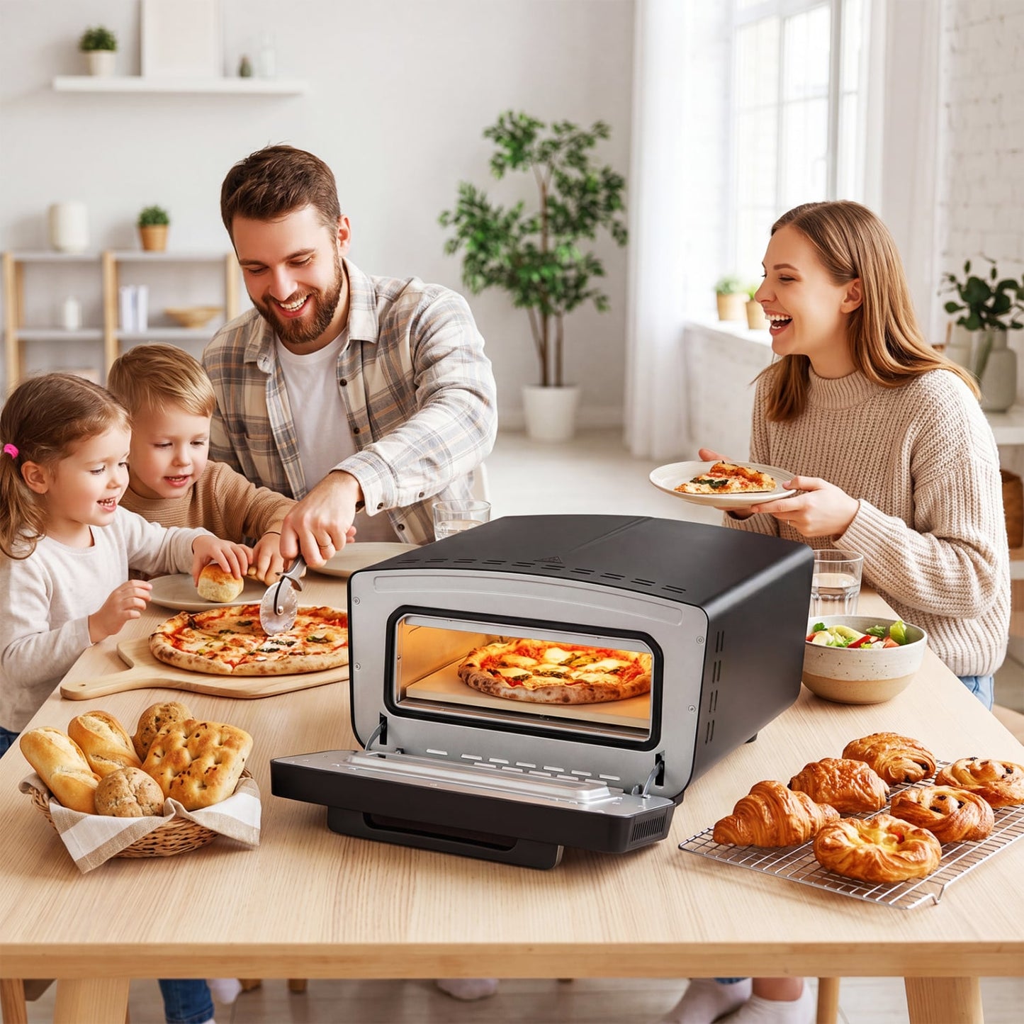 Indoor Electric Pizza Oven, 12", 8 Presets, Black Toaster Ovens at Gallery Canada