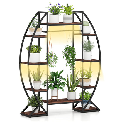 63" Tall 10-Tier Corner Metal Plant Stand, Large Flowerpot Holder, Brown Plant Stands at Gallery Canada