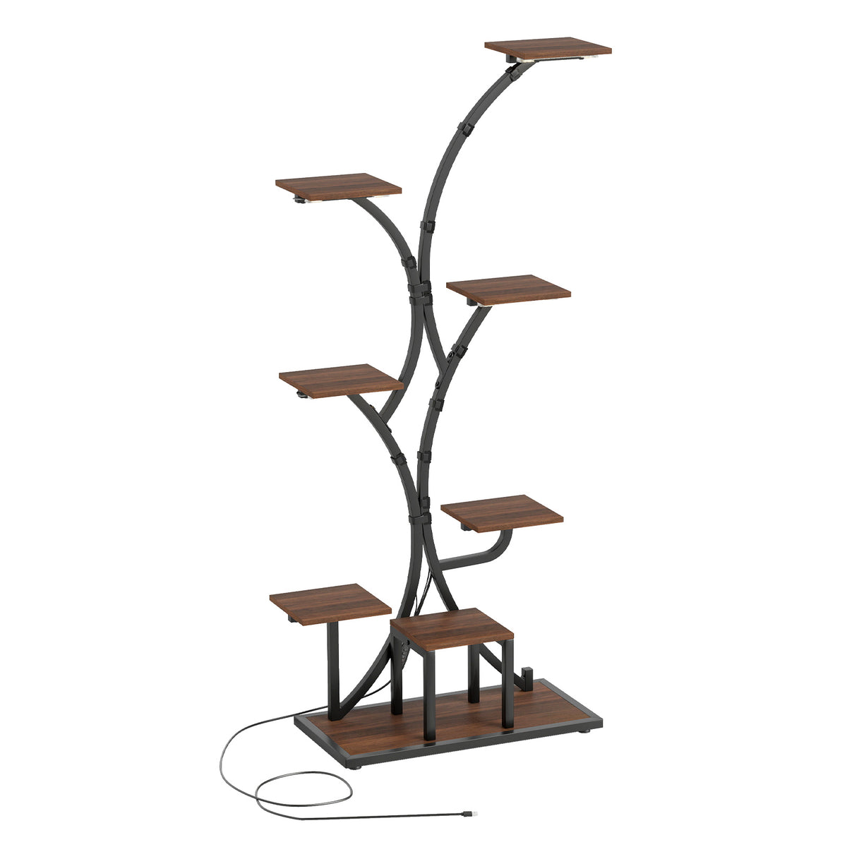 Indoor Plant Stand With Grow Lights, 58" Tall 8-Tier Corner Metal Shelf, Brown Plant Stands at Gallery Canada