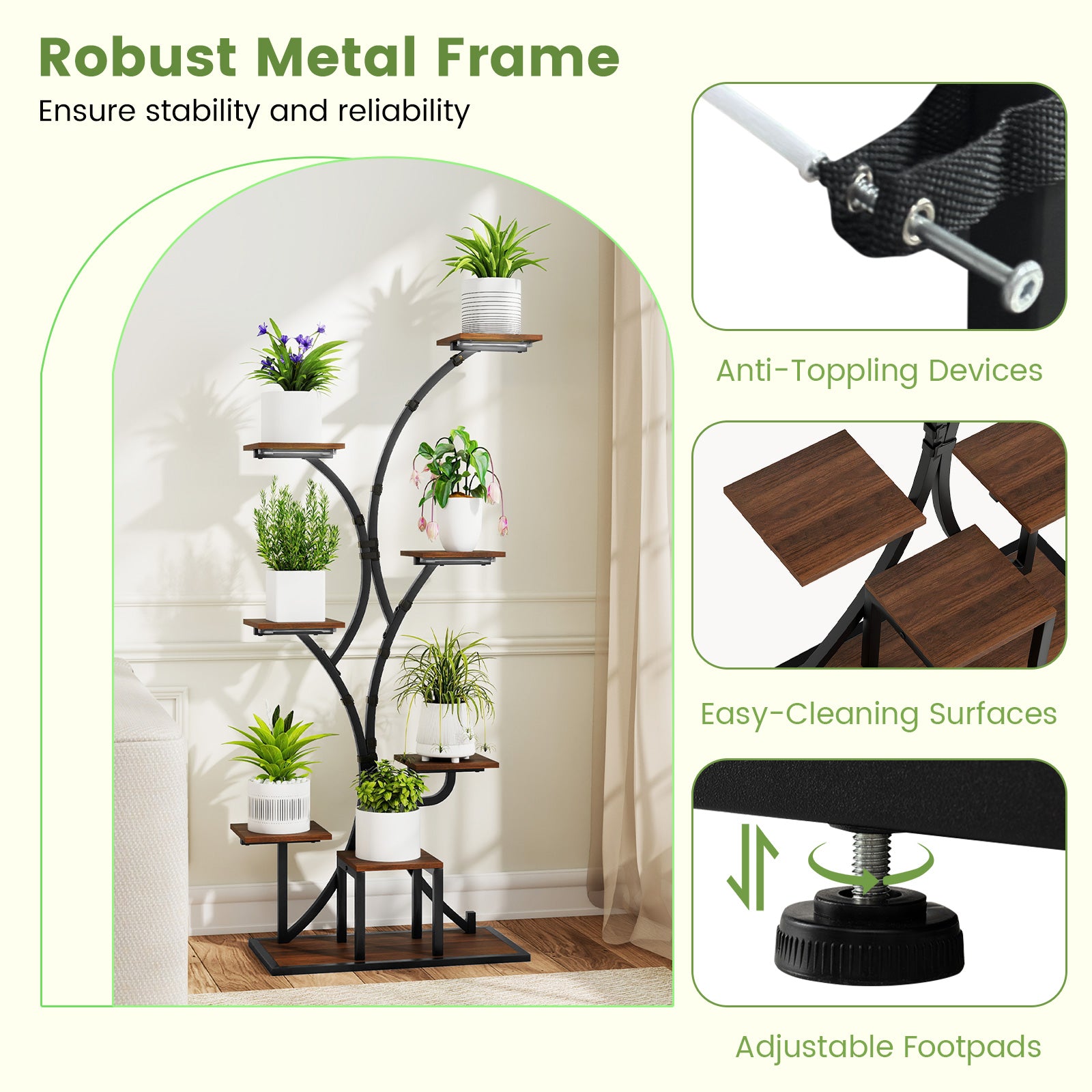Indoor Plant Stand With Grow Lights, 58
