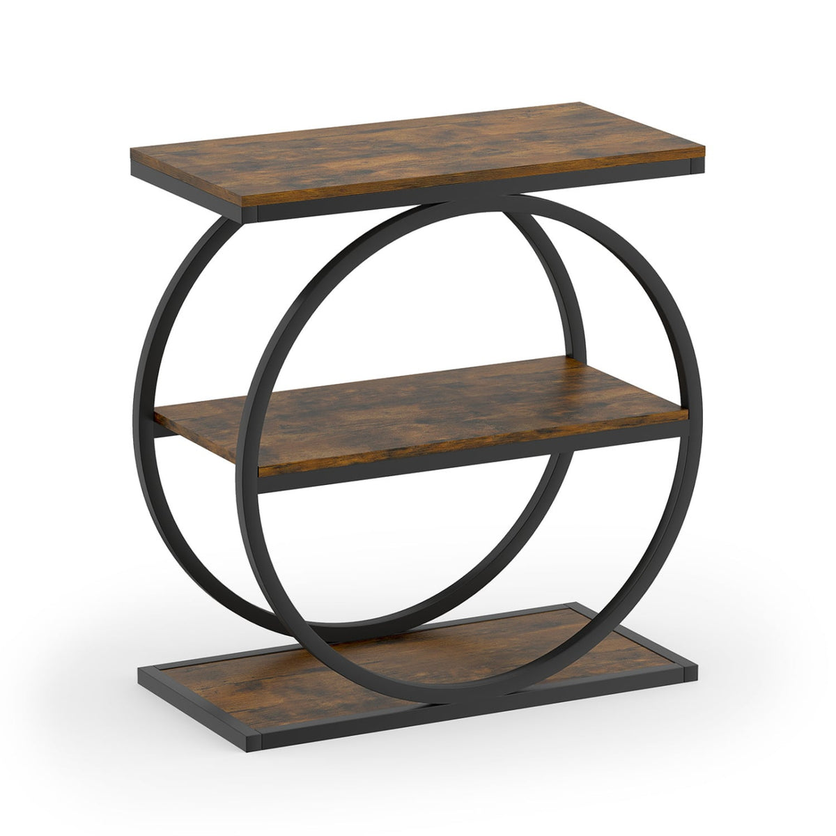 Faux Marble Side Table, Metal Frame Living Room, Rustic Brown End & Side Tables Rustic Brown at Gallery Canada