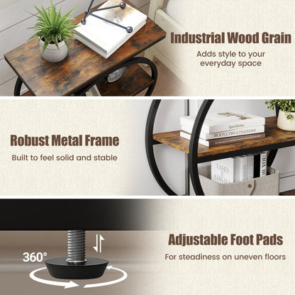 Faux Marble Side Table, Metal Frame Living Room, Rustic Brown End & Side Tables at Gallery Canada