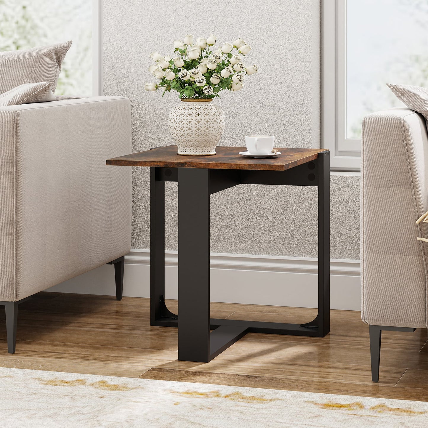 Industrial Sofa End Table With Metal Frame End & Side Tables at Gallery Canada