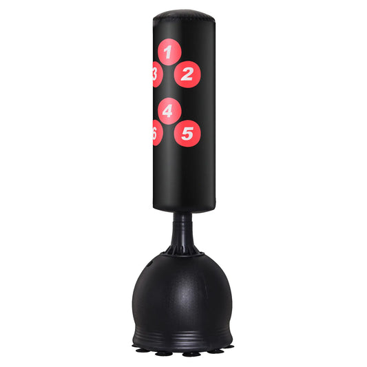 65" Freestanding Punching Bag, Refilled Base, Suction Cups, Black Punching Bag Hangers Black at Gallery Canada