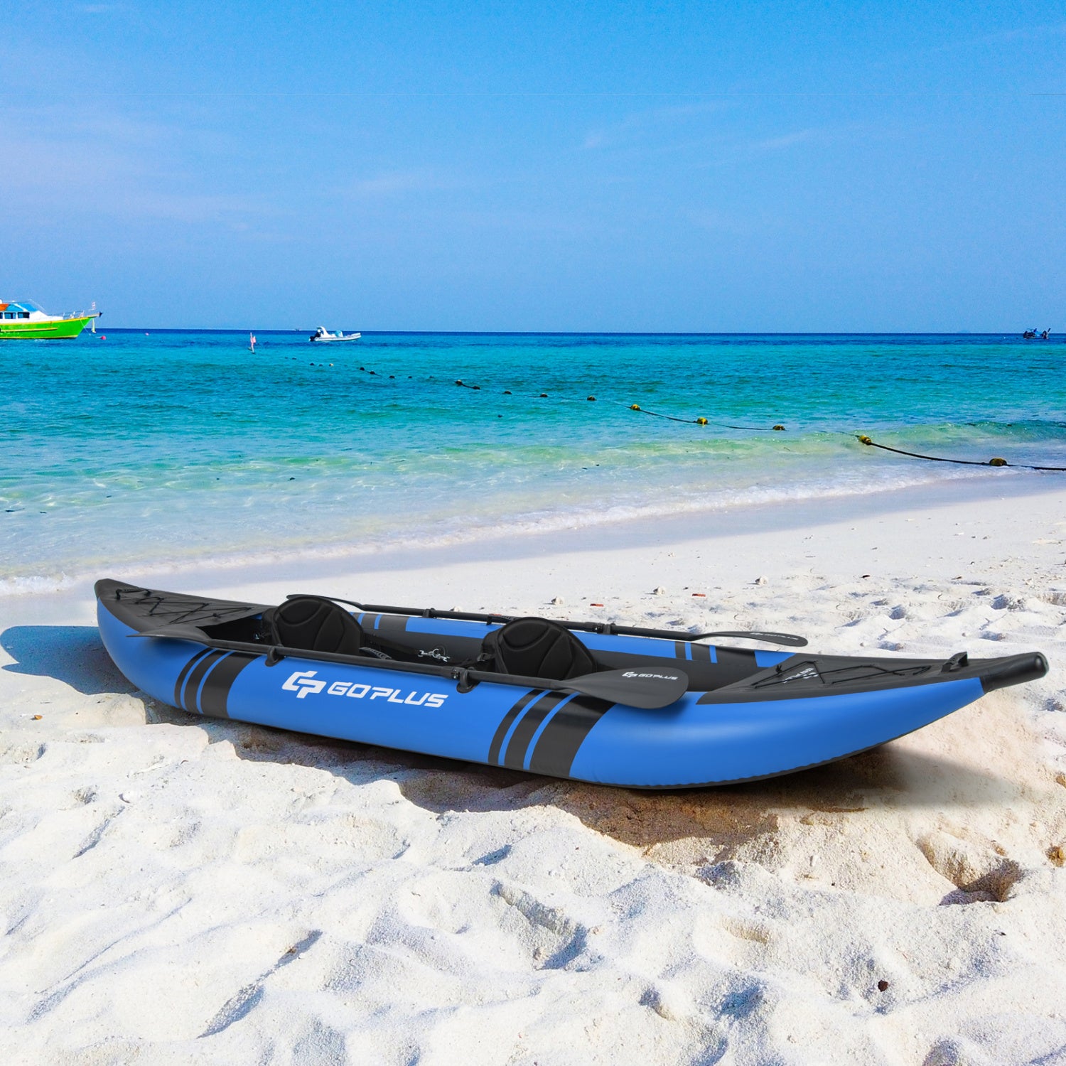 Inflatable 2-Person Kayak Set, With Aluminium Oars And Repair Kit, Blue Surfing at Gallery Canada