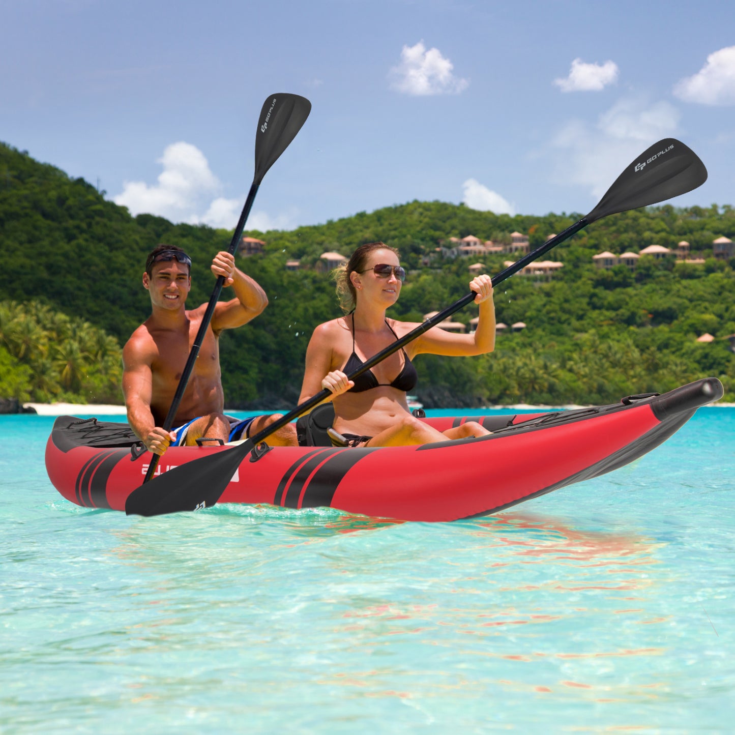 Inflatable 2-Person Kayak Set, Aluminium Oars, Repair Kit, Red Surfing at Gallery Canada