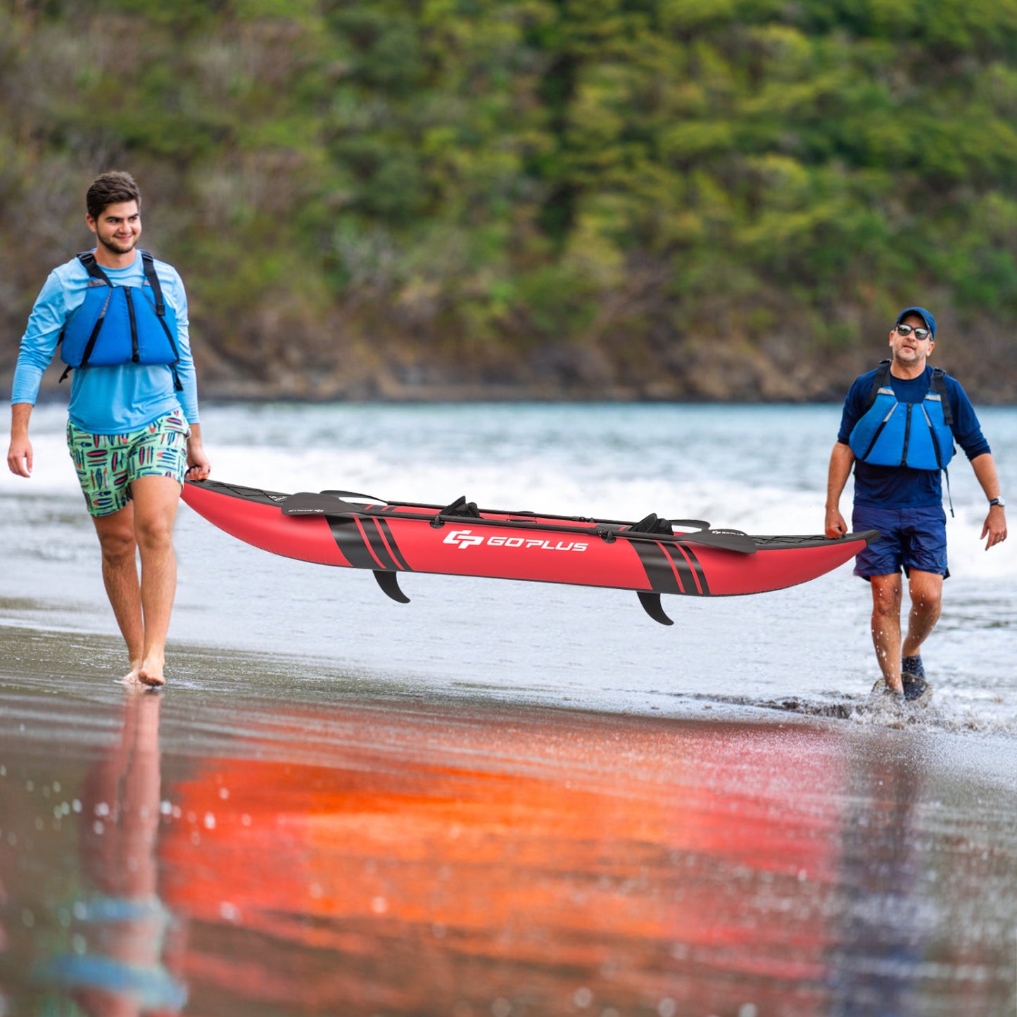 Inflatable 2-Person Kayak Set, Aluminium Oars, Repair Kit, Red Surfing at Gallery Canada